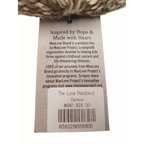 MaxLove Women's Luna Headband Cable Detail Fleece Lining Oatmeal - Picture 3 of 7